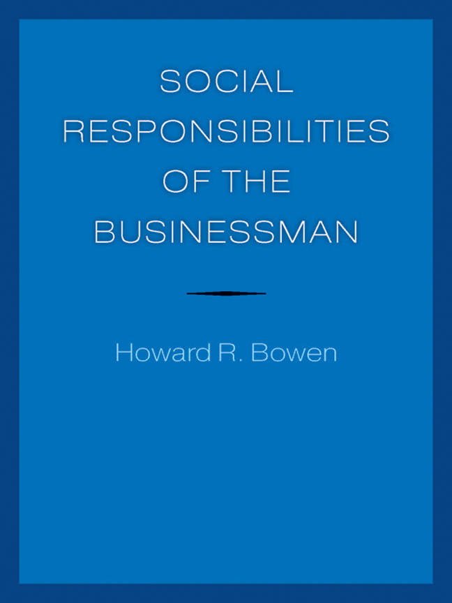 Social Responsibilities of the Businessman Book Cover